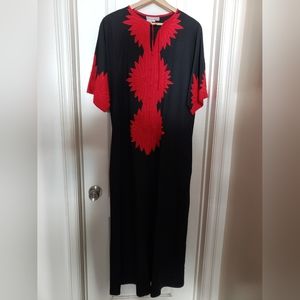 Vintage Hawaiian Caftan Maxi L XL with pockets